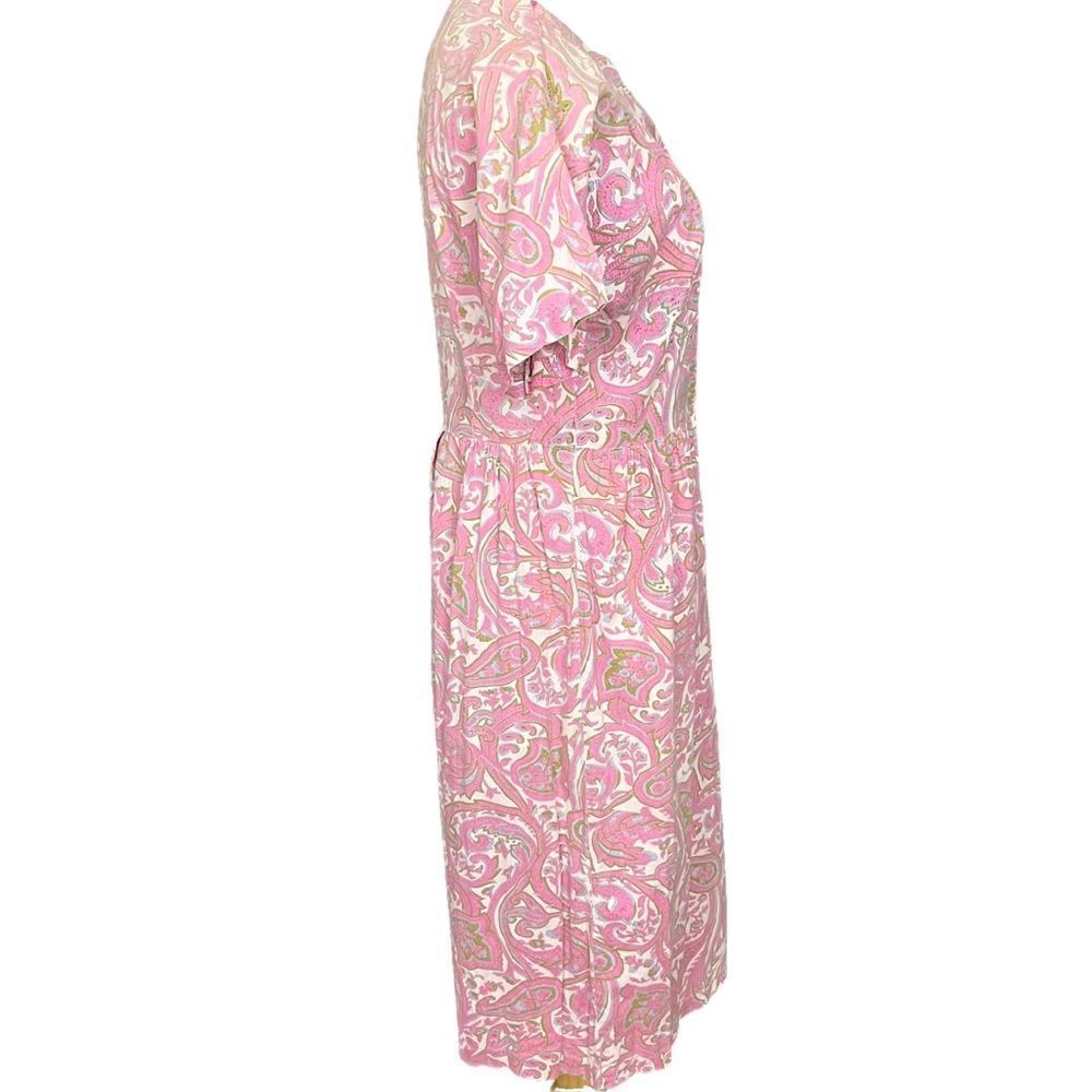 Vintage 60’s Pink Paisley Culottes Romper S - Picture 2 of 10